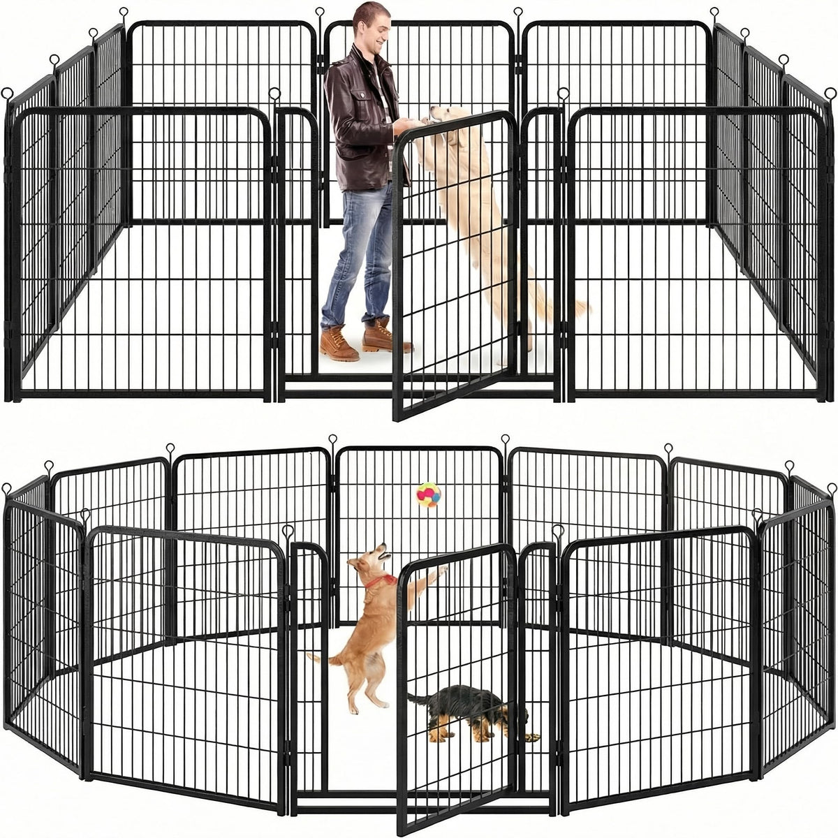 Kfvigoho Dog Playpen Outdoor Extra Wide 16 Panels Heavy Duty Dog Fence 50"
