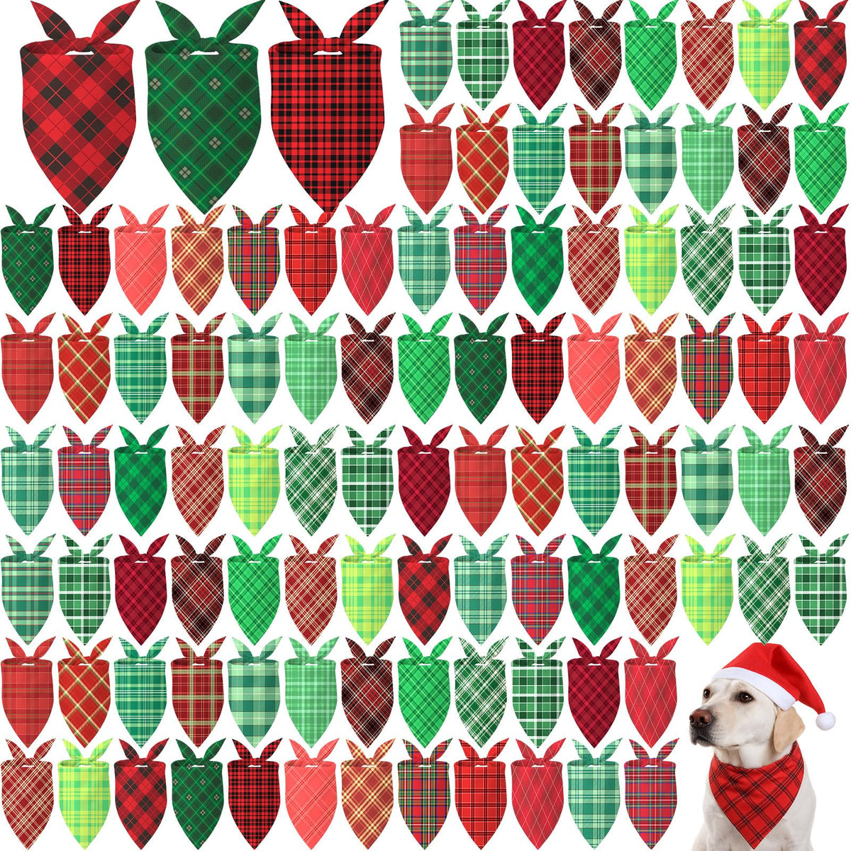 Abbylike 50 Pcs Paw Print Dog Bandanas Bulk, Halloween & Birthday Party