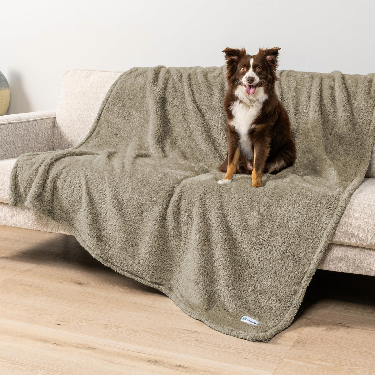 PetAmi Fluffy Sherpa Waterproof Dog Blanket for Medium Pet Cat 29x40, Blue