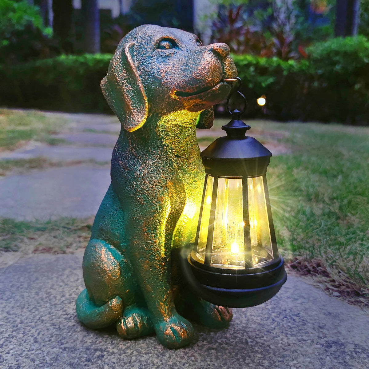 JOYBEE Garden Statues Turtle with Solar Lantern Outdoor Decor-Turtle Solar Figurines Lights Decorations for Patio Yard Lawn Ornaments-Gifts for Birthday Easter Housewarming