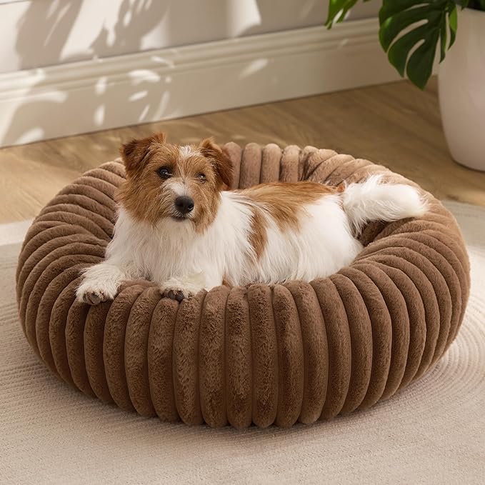 Bedsure ComfyFleece™ Donut Dog Bed Medium Size Dog with Washable Cover
