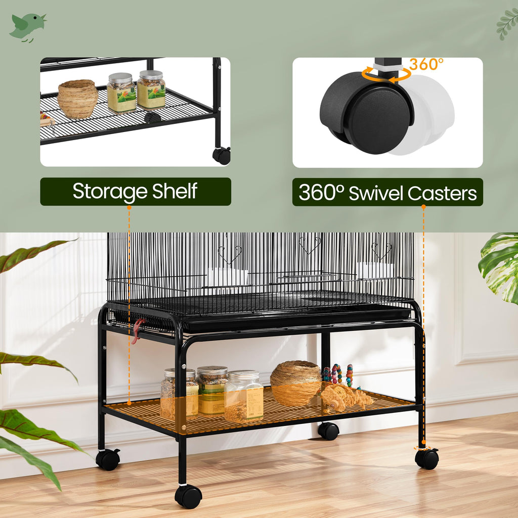 Yaheetech 53" Bird Cage with Rolling Stand for Parakeets Cockatiels Budgies