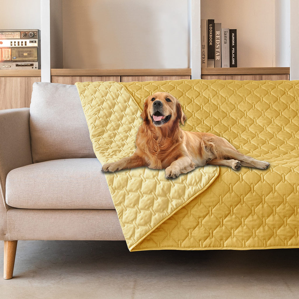 gogobunny 3X Stronger Waterproof Pet Blanket, Scratch Proof Furniture Protector for Dogs Cats, Reversible Cover 82x120 Inch — 82x82 Inch (Pack of 1)