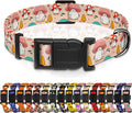 Seyezo Dog Collar, Cute Cartoon Mushroom Boys Girls Puppy Collar for Small Medium Large Dogs, Adjustable Soft Pet Collar with Safety Buckle for Male Females(Pink Mushroom,S)
