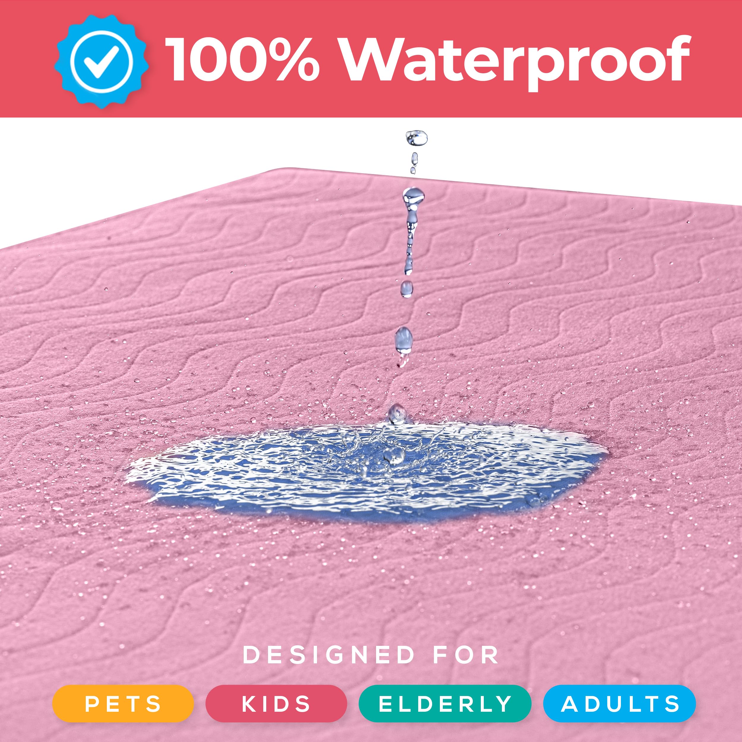 4 Pack Waterproof Reusable Heavy Absorbency Incontinence Bed Pads 34"x52"