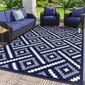 GENIMO Outdoor Rug, Waterproof Plastic Rugs for Patio, 6'x9' Navy Blue