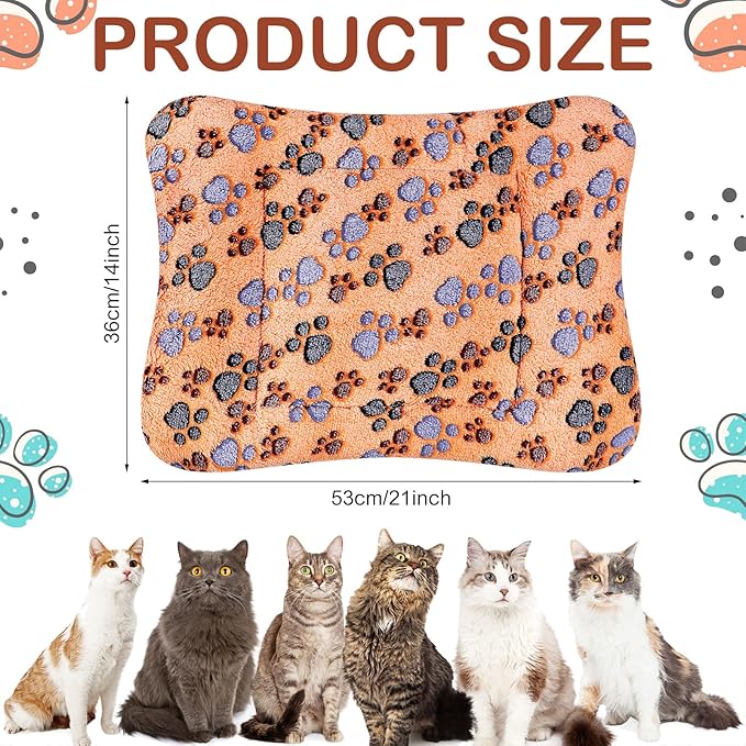 Tuanse 4 Pack Ultra Soft Dog Cat Bed Mat Small Animal Guinea Pig Bed with Cute Print Reversible Fleece Dog Crate Kennel Pad Cozy Washable Thickened Hamster Pet Beds Mat(21 x 14 Inches,Vivid Color)