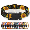 Seyezo Dog Collar, Sunflower Puppy Collar for Boys Girls Black Sunflower, L