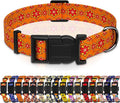 Dog Collar, Classical Indian Spirit Boys Girls Puppy Collar for Small Medium Large Dogs, Adjustable Soft Indian Pet Collar with Safety Buckle for Male Females(Orange, XL)