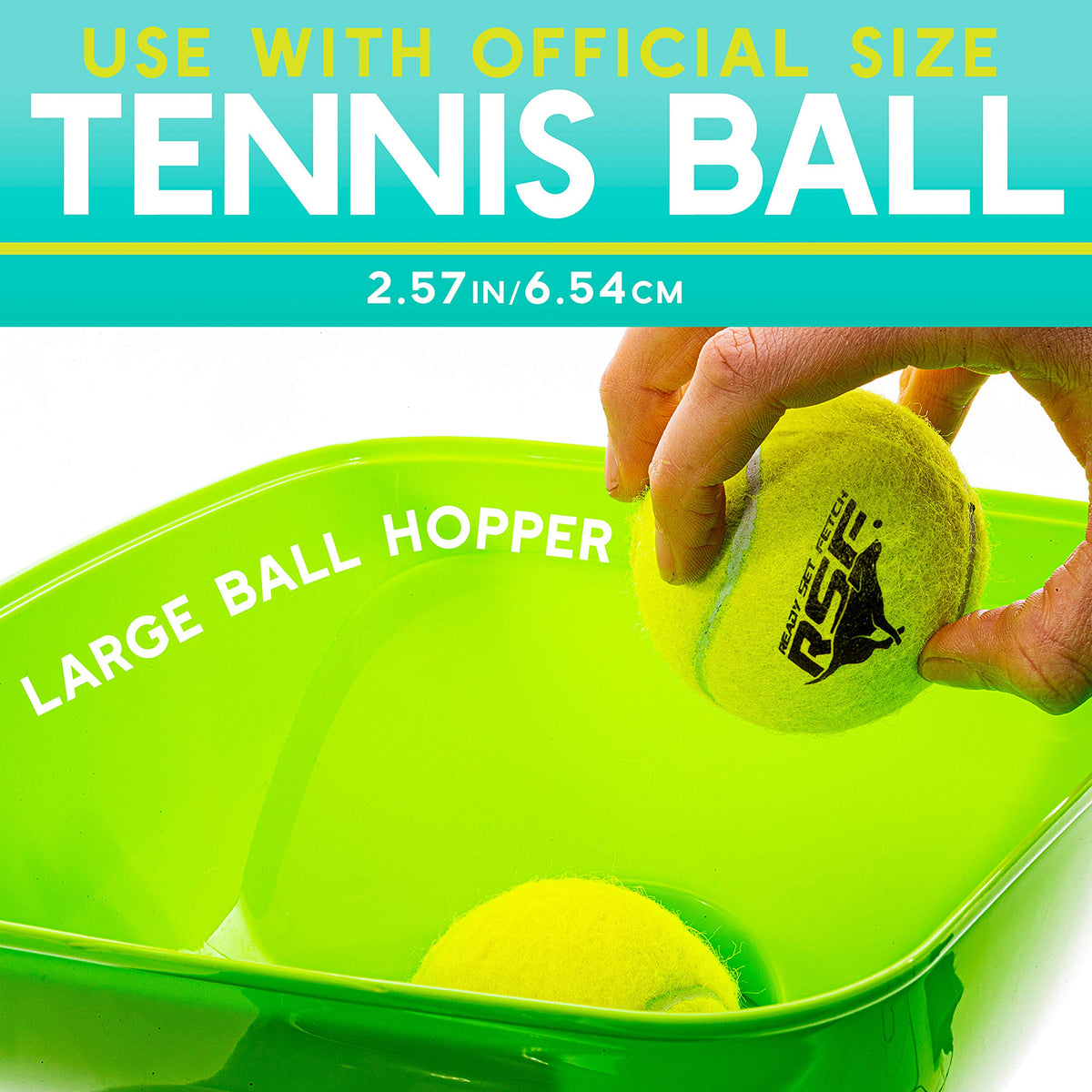 Franklin Pet Supply Ready Set Fetch Automatic Tennis Ball Launcher Dog Toy - Authentic Tennis Ball Thrower - Launchesup to 40' - Interactive Pet Toy