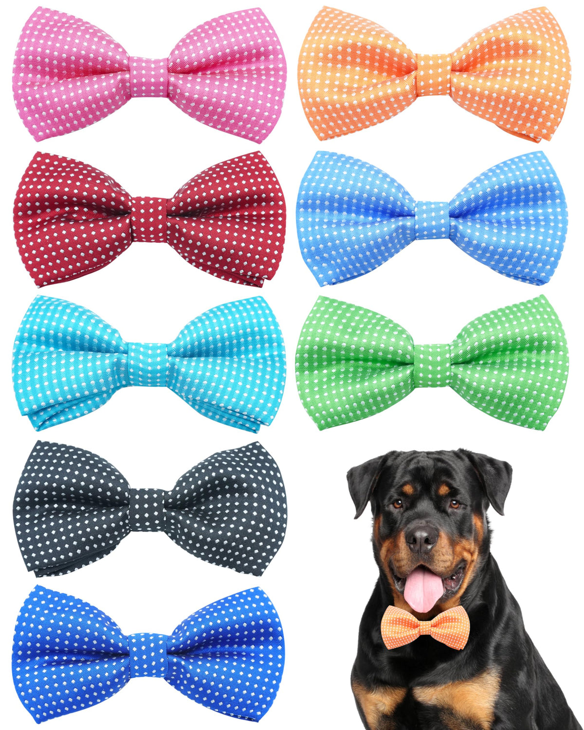PET SHOW 5 Pack Happy Birthday Dog Bowties for Small Dogs Slide on Collar