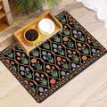 Black Floral Pet Feeding Mat, 24 x 16 Inch