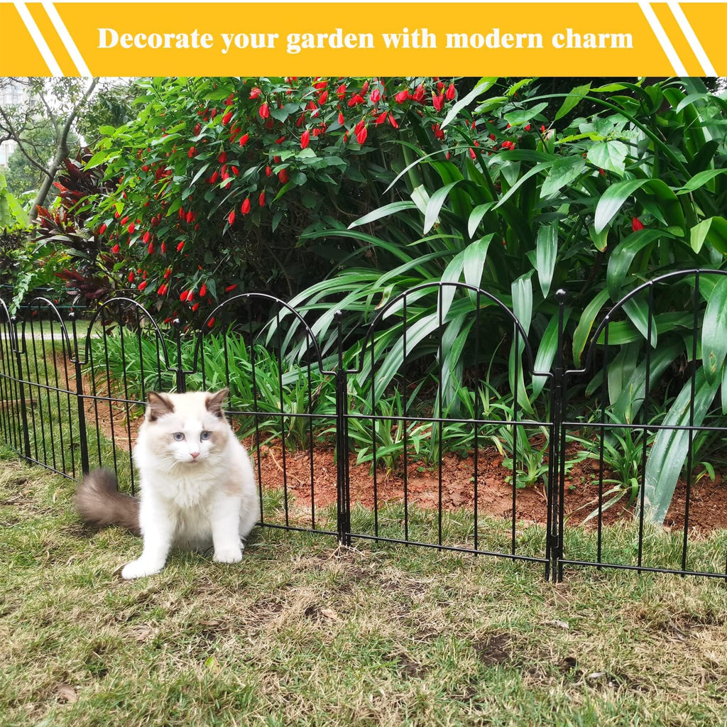 Blingluck Decorative Garden Fence, 17in(H) x 10.8ft(L), with Ground Stake
