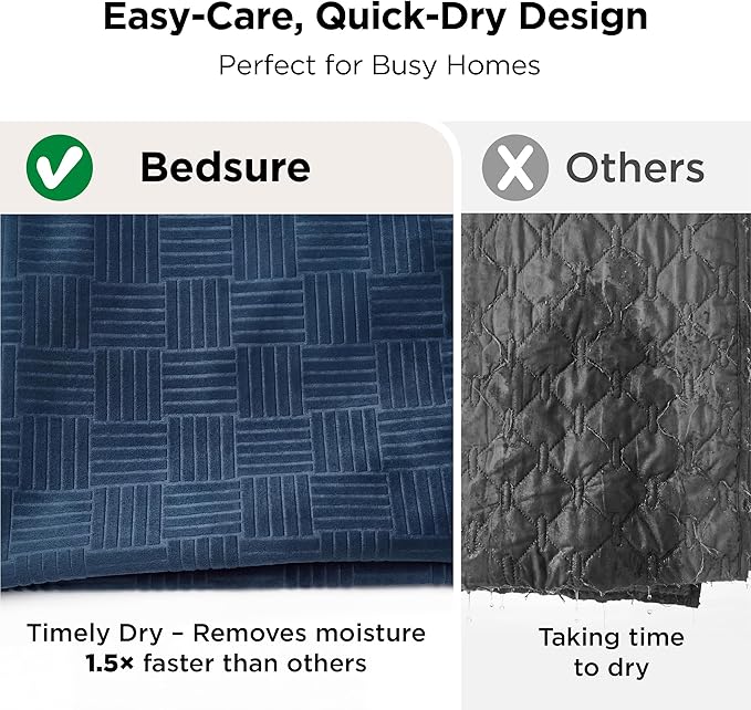 Bedsure Waterproof Bed Cover for Dogs Washable - Waterproof Blanket for Twin Bed Couch Sofa Cozy, Lightweight Furniture Protector for Pet Cat Quick Drying, Navy, 68x82IN