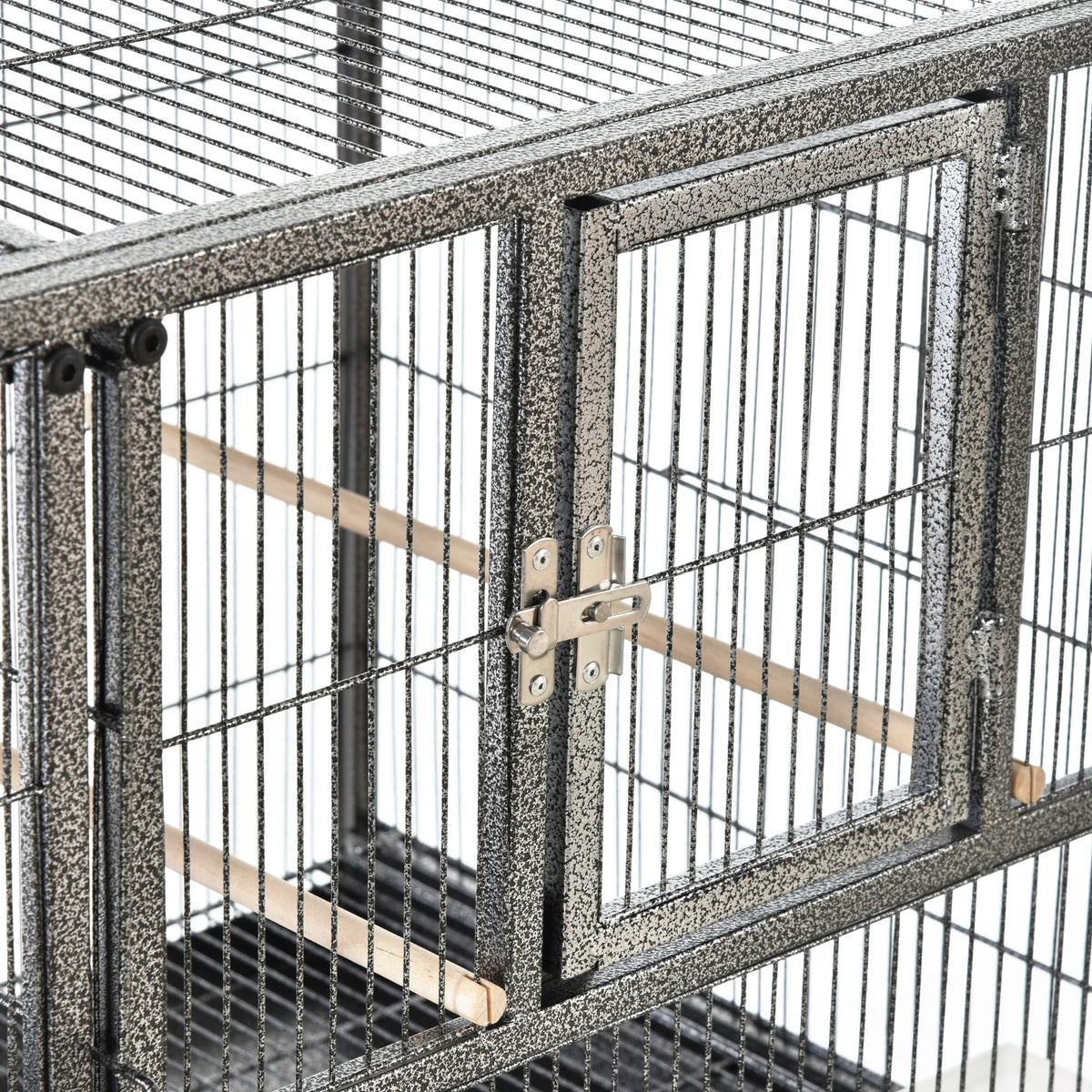 PawHut Divided Breeder Bird Cage with Rolling Stand Removable Metal Tray