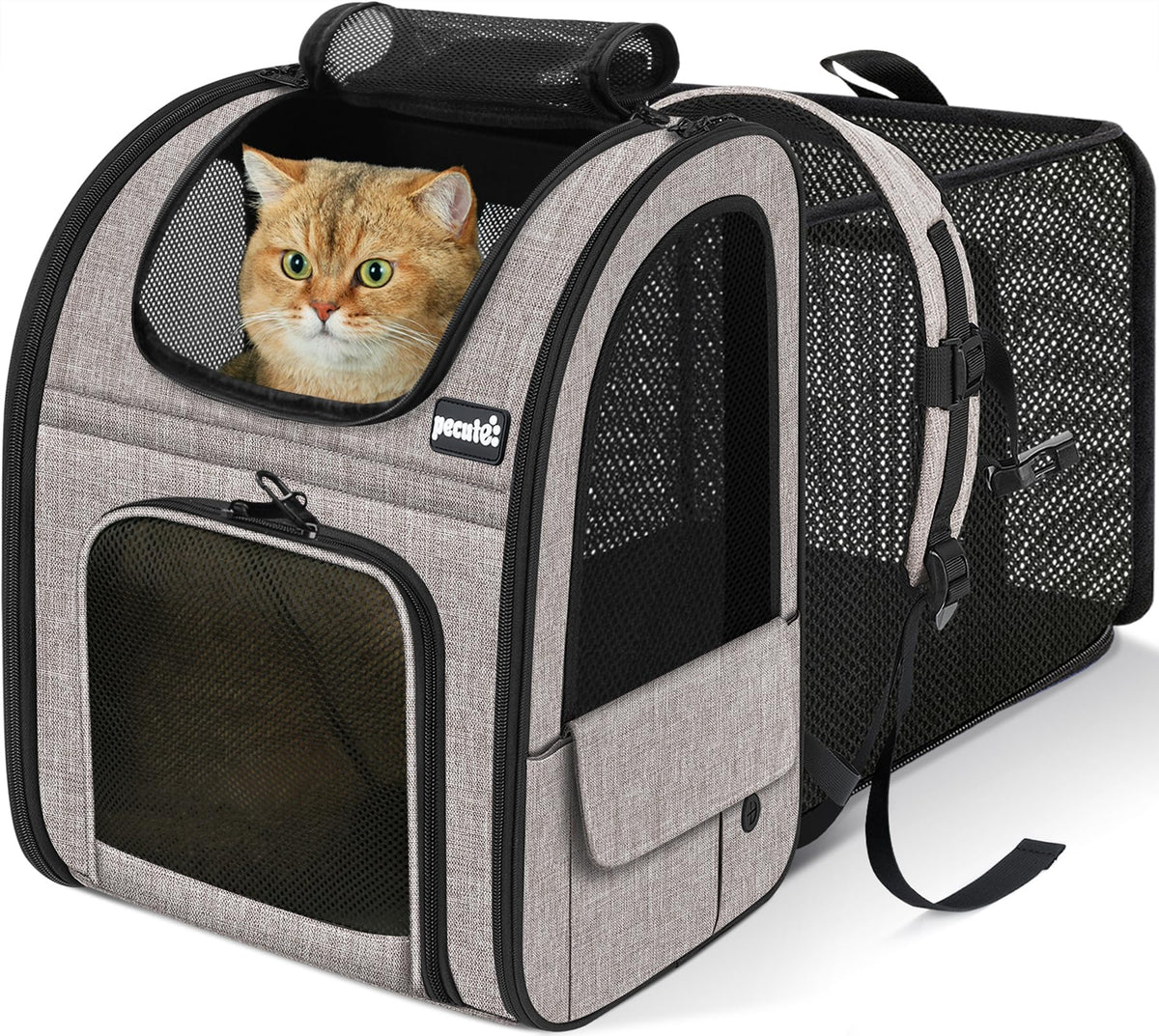 pecute Cat Backpack Expandable, Cat Carrier Backpack with Acrylic Window