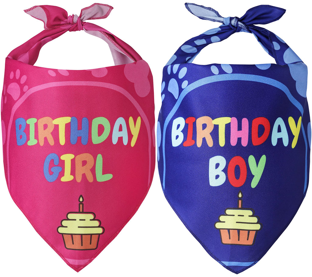 Odi Style Dog Birthday Bandana - 2 Pack Boy Girl Bandanas for Dogs Puppy Birthday Party Decorations, Small