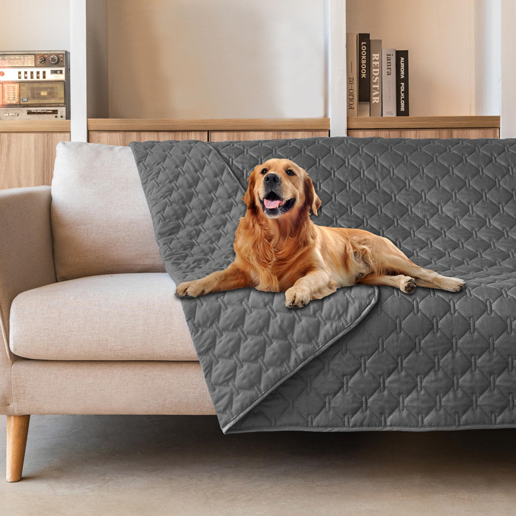 gogobunny 3X Stronger Waterproof Pet Blanket, Scratch Proof Furniture Protector for Dogs Cats, Reversible Cover 82x120 Inch — 82x102 Inch (Pack of 1)