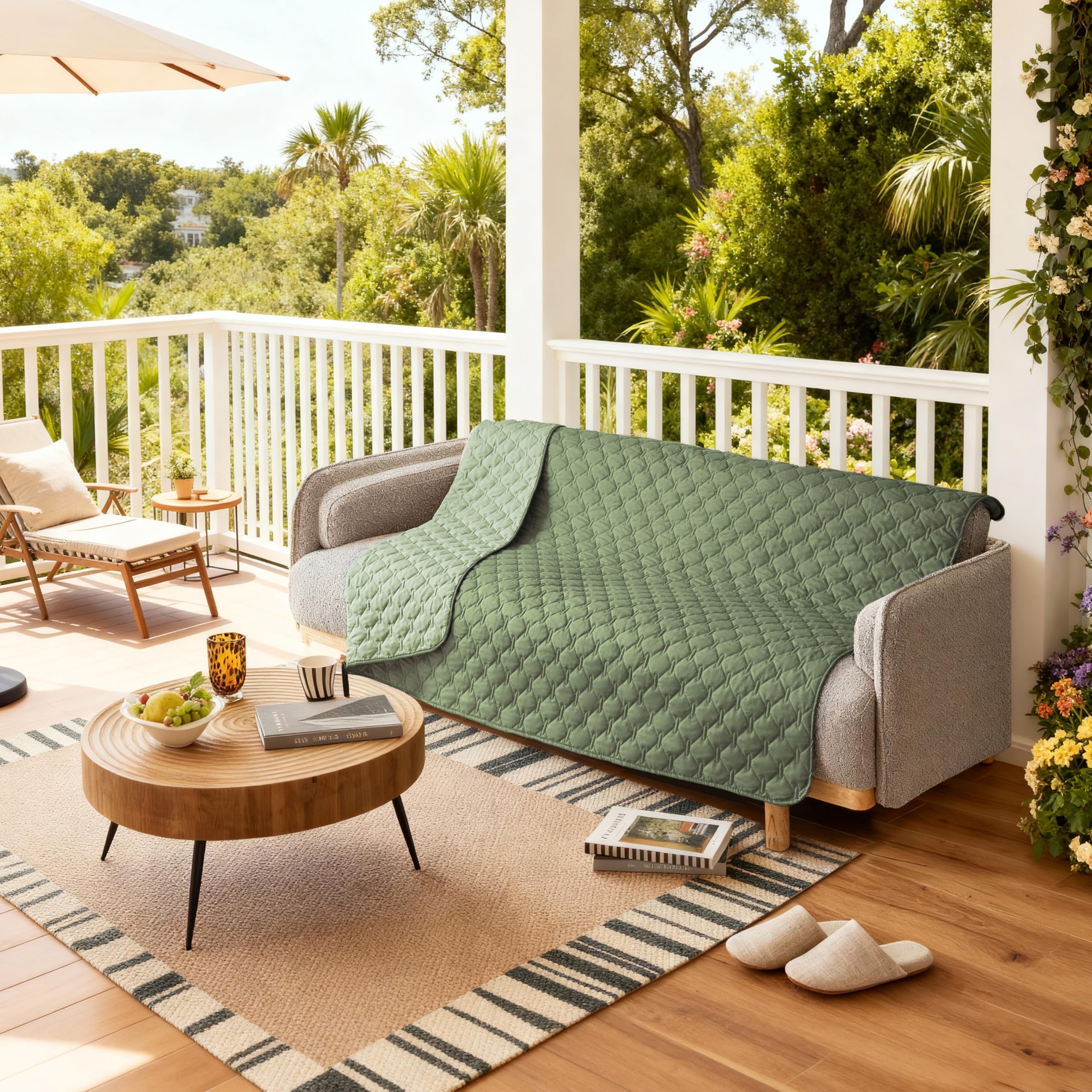 gogobunny 100% Double-Sided Waterproof Dog Bed Cover Pet Blanket Sofa Couch Furniture Protector for Puppy Large Dog Cat, Reversible (52x82 Inch (Pack of 1), Dark Green/Light Green)