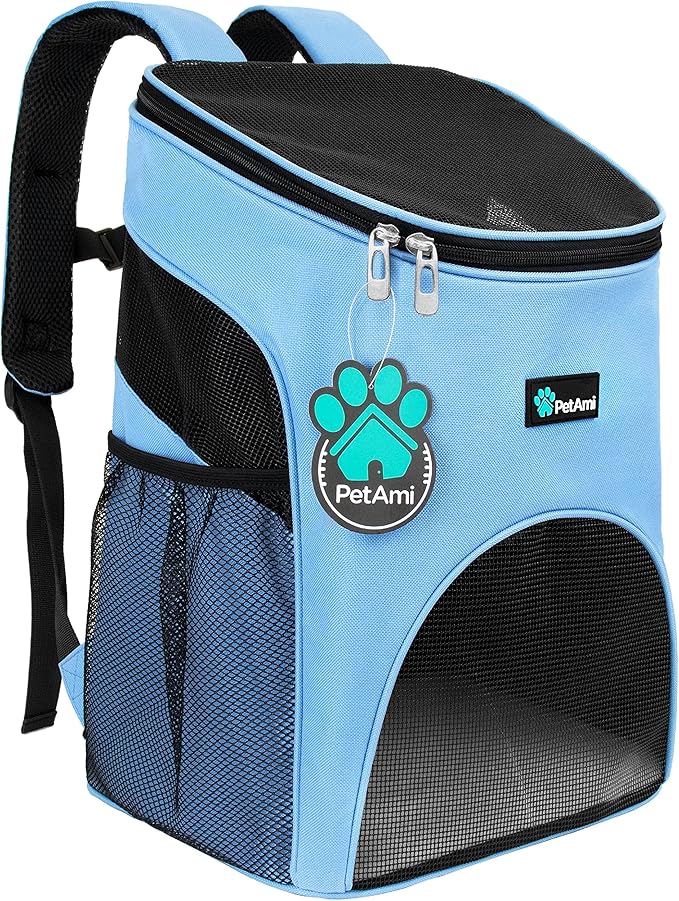 PetAmi Cat Backpack Carrier, Airline Approved Pet Carrier Backpack for Small Dogs and Large Cats, Soft Sided Collapsible Ventilated with Sherpa Bed for Hiking Travel