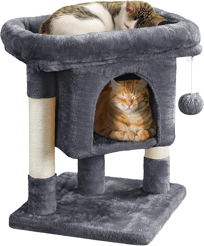 Yaheetech 23.5in Small Low-Profile Cat Tree Condo with Scratching Posts