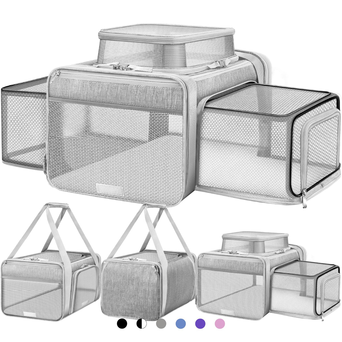 Top and 2 Sides Expandable Cat Carrier 18x11x11 TSA Airline Approved