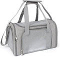 Mile High Life | Outdoor Travel Pet Carrier | Kitty Puppy Cat Carriers | Collapsible Dog Carrier for Small Medium Dogs | Cat Crates w Breathable Mesh with Soft-Sided (Grey, Medium)