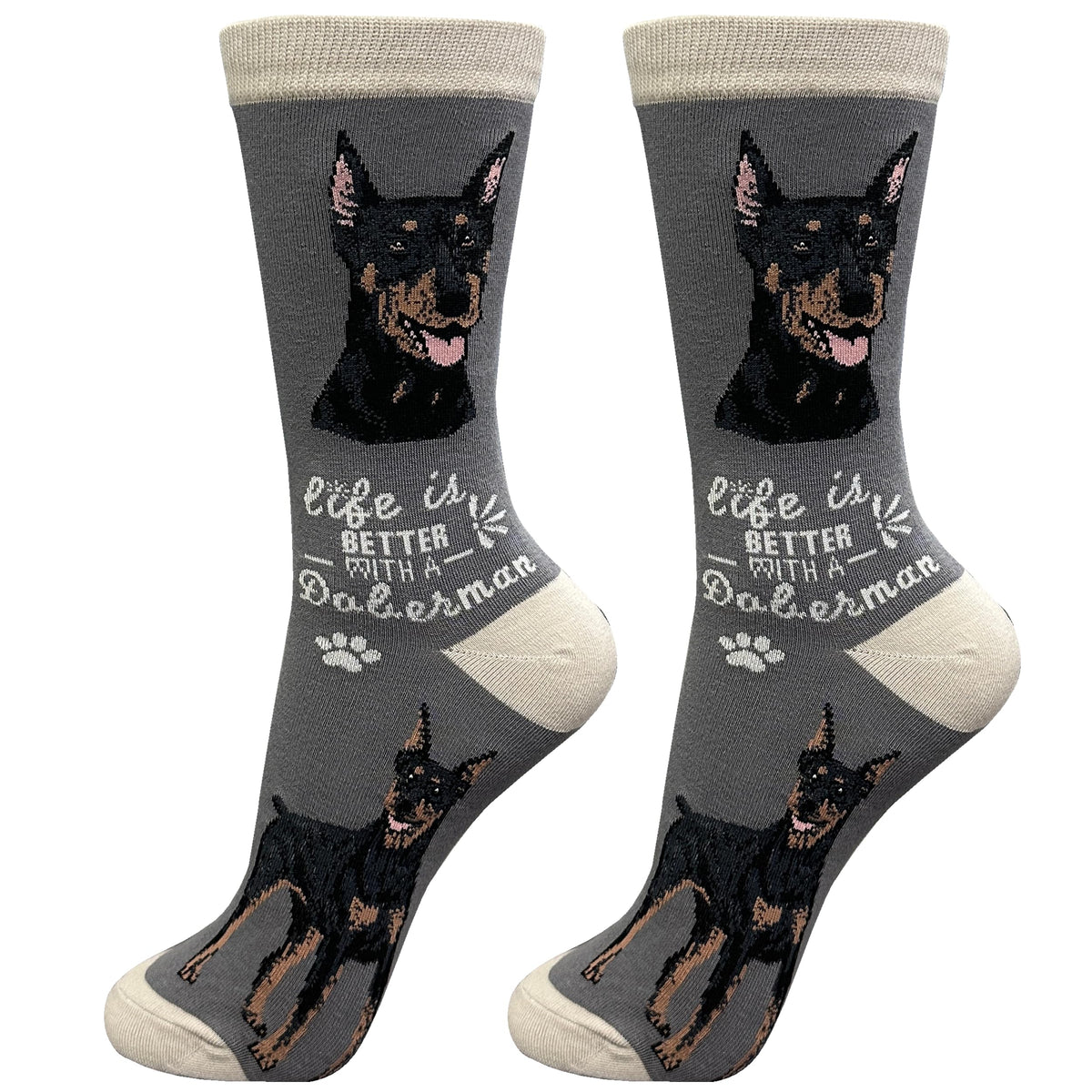 E&S Pets Pet Lover Socks - Dog Socks - Cat Socks - Fun Pet Lover Gifts - Cute Crew Socks - Unisex Novelty Socks - One Size Fits Most (Australian Cattle Dog)