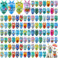Sweetude 100 Pcs Summer Plaid Dog Bandana Bulk with Sayings Hawaii Bandana Pet Scarf Triangle Bibs Washable Puppy Kerchief Adjustable Grooming Supplies for Small Medium Large Dog Cat Accessories