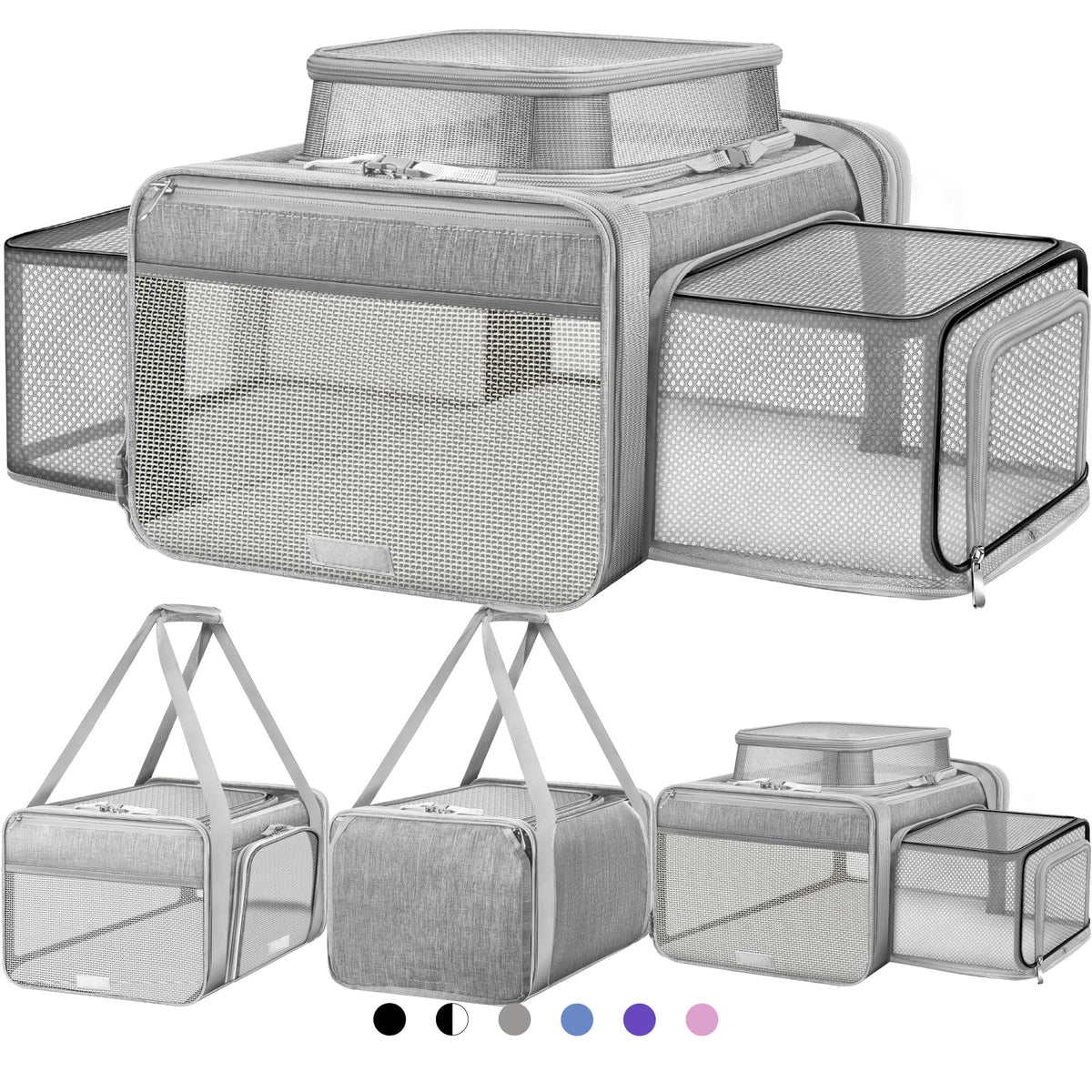 Top and 2 Sides Expandable Cat Carrier 18x11x11 TSA Airline Approved