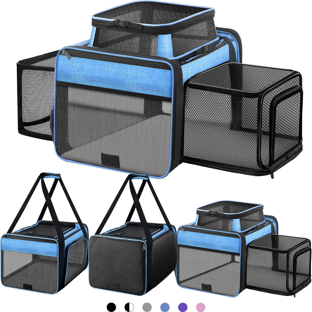 Top and 2 Sides Expandable Cat Carrier 18x11x11 TSA Airline Approved