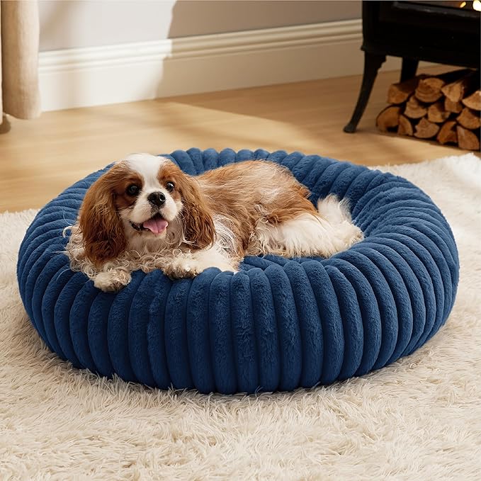 Bedsure ComfyFleece™ Donut Dog Bed Medium Size Dog with Washable Cover