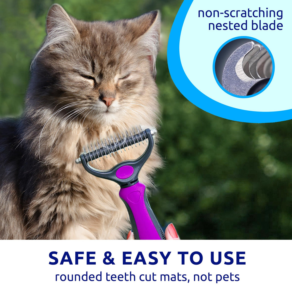Pat Your Pet Deshedding Dog Brush For Shedding – Cat Brushes For Indoor Cats, Double-Sided Cat Brush Deshedding & Grooming Tool For Long Haired And Short Haired Dogs, Skin-Friendly