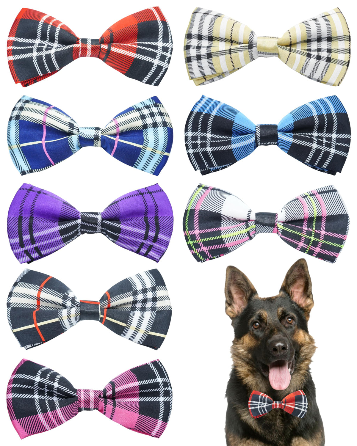 PET SHOW 5 Pack Happy Birthday Dog Bowties for Small Dogs Slide on Collar