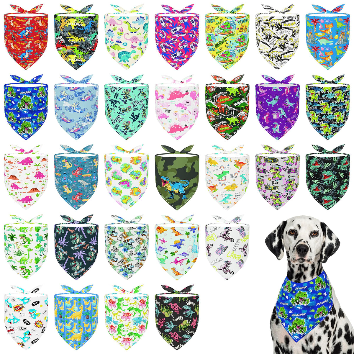 Pai Sence Pride Day Dog Bandanas Bulk for Small Dogs Sewn Edges 18" 30Pcs S