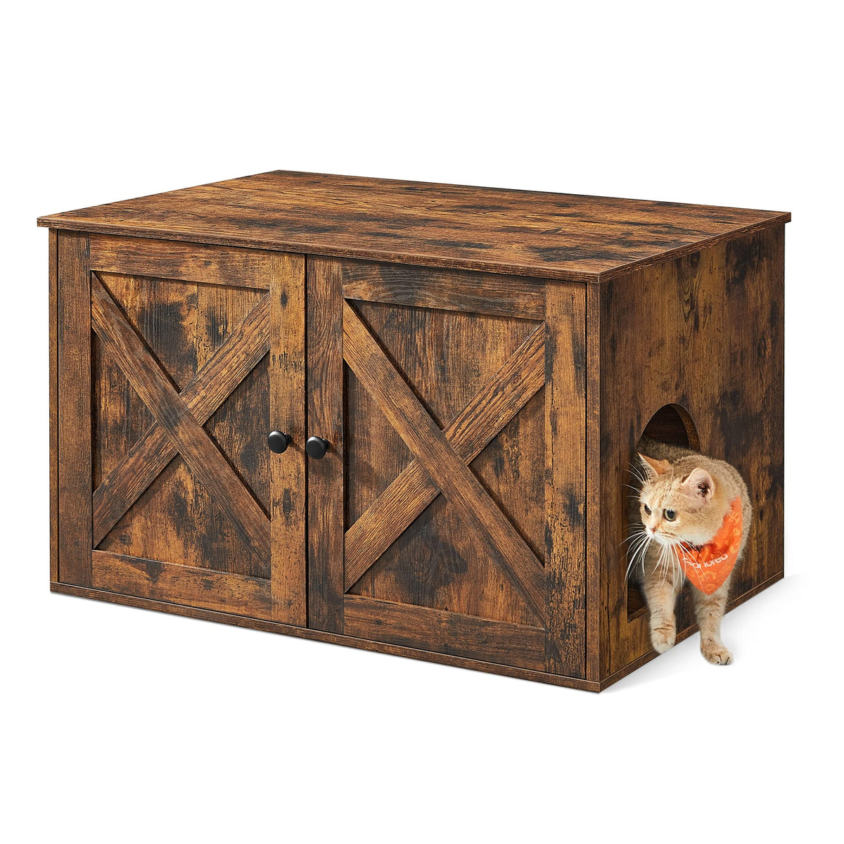 Feandrea Cat Litter Box Enclosure, End Table, 27.6 x 19.7 x 19.7 Inches
