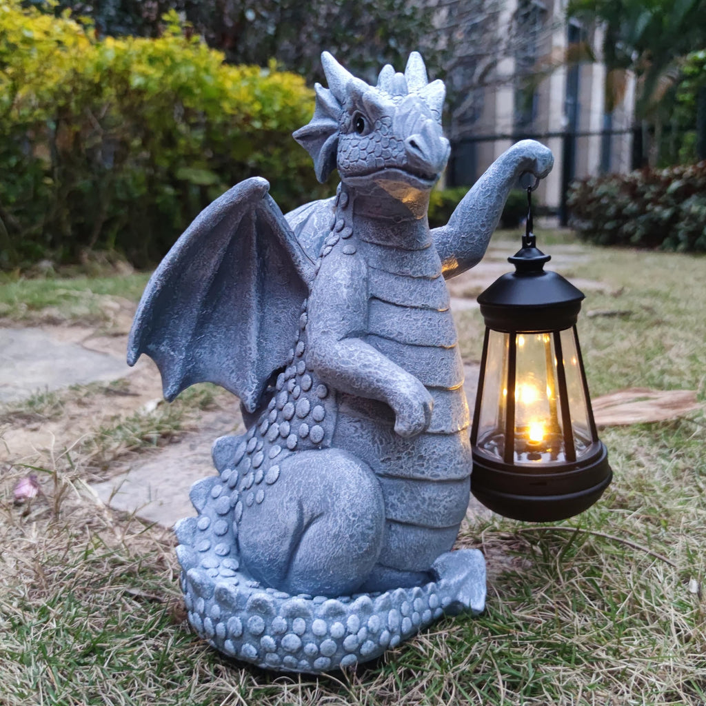 Yardancer Dragon Solar Outdoor Garden Statue - Dragon Outdoor Figurie Lights - Yard Decorative Outdoor Statue Suitable for Patio, Balcony, Patio Decoration - Specially Customized Gift for Mom
