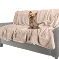 Waterproof Pet Blanket - 30x40-Inch Reversible Sherpa Fleece Throw Protects Couches, Cars, and Beds from Spills, Stains, and Fur by PETMAKER (Tan)