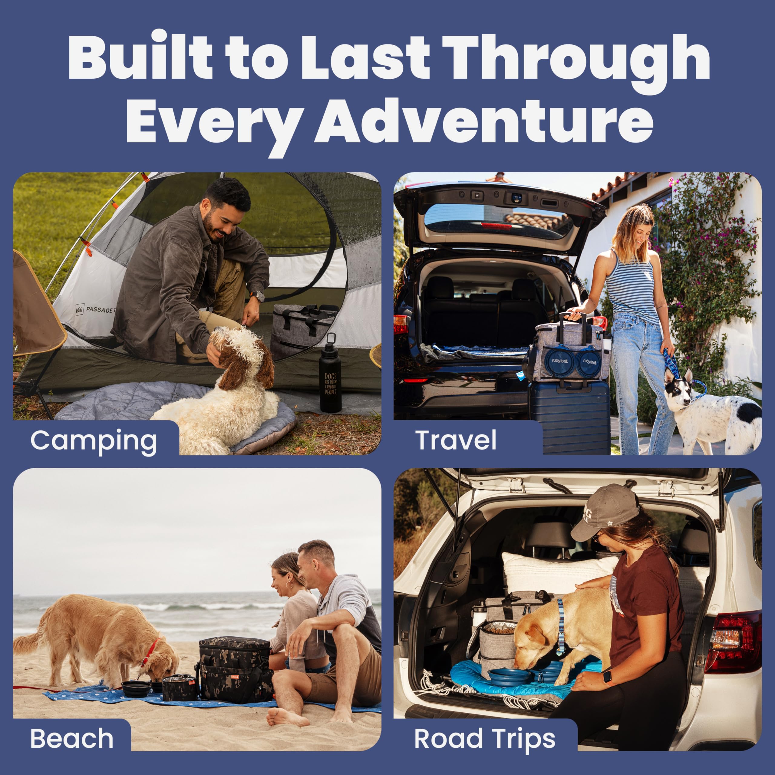 Rubyloo Original Doggy Bag™ Dog Travel Bag for Supplies with Travel Bowls