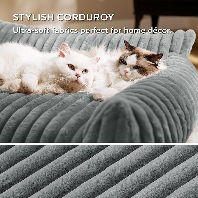 Bedsure ComfyFleece™ Shown on TV Dog Couch for Medium Dogs,36in Warm Grey