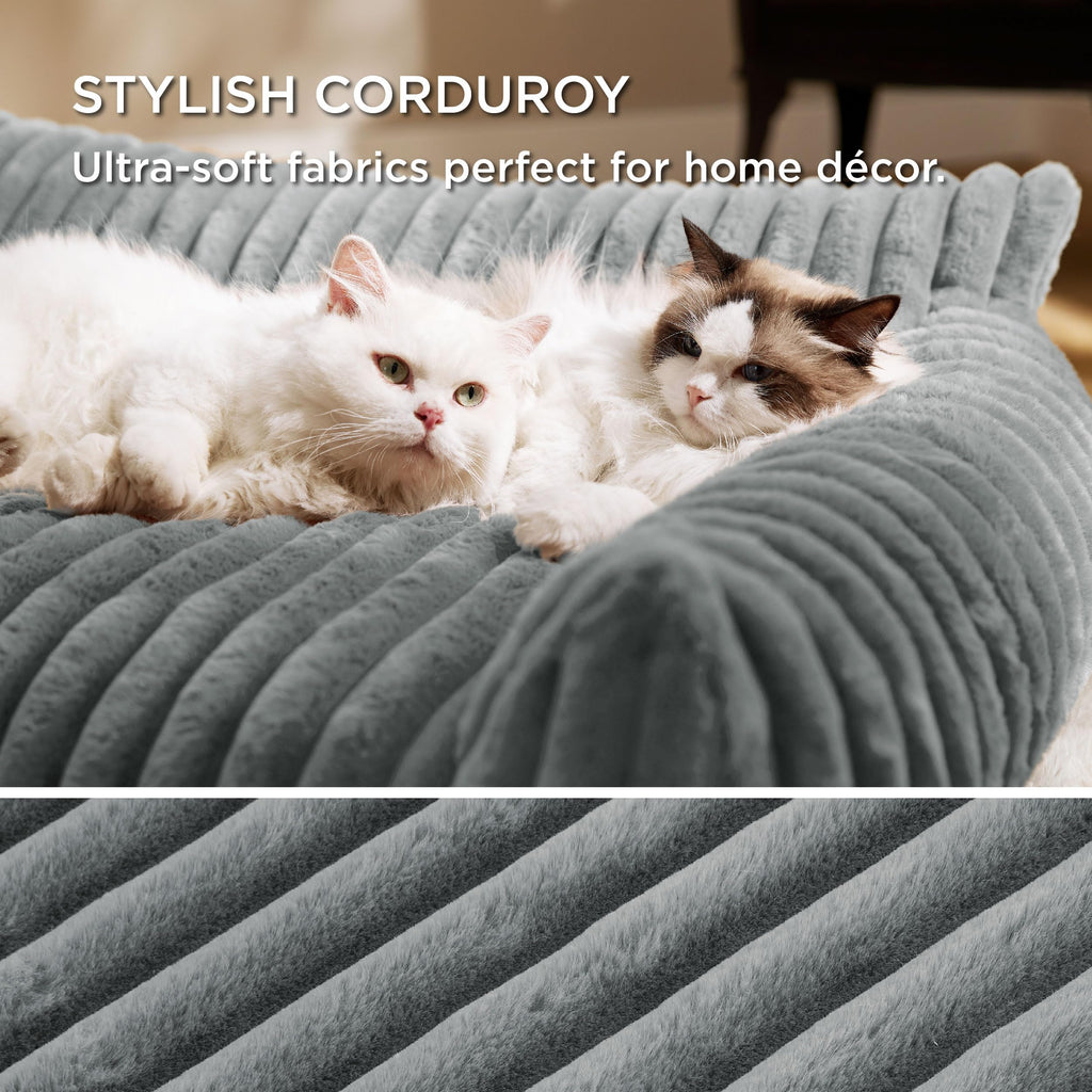Bedsure ComfyFleece™ Shown on TV Dog Couch for Medium Dogs,36in Warm Grey