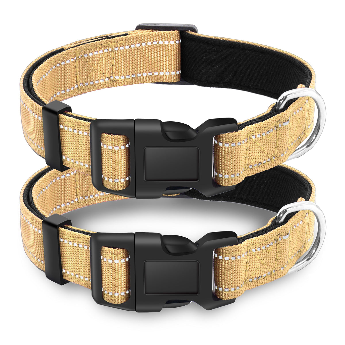 LIEVUIKEN 2 Pack Reflective Dog Collar with Safety Locking Buckle