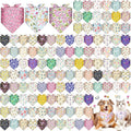 Reginary 120 Packs Dog Bandanas Bulk Dog Paw Scarf Adjustable Holiday Pet Scarf Washable Scarves Triangle Drool Bibs for Cat Pet Costume Supply