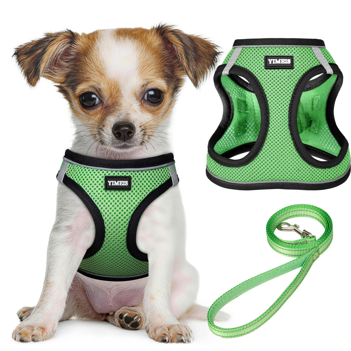 No Pull Dog Puppy Harness and Leash Set Reflective Mesh Vest Small
