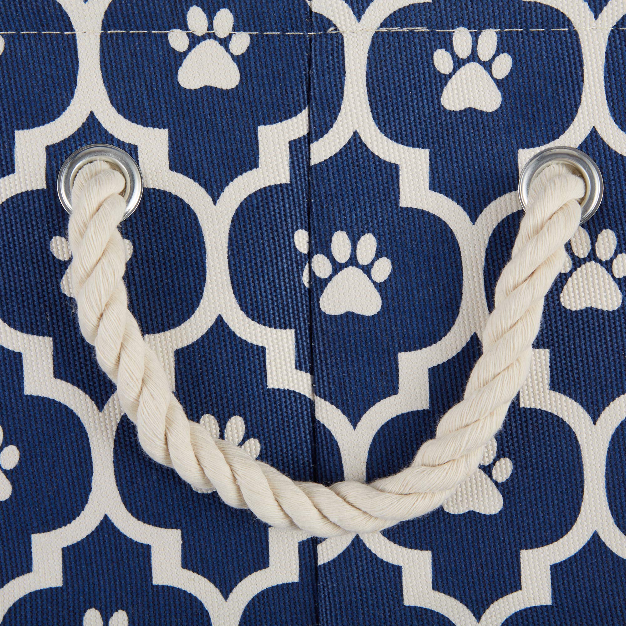 Bone Dry 6192 Pet Storage Collection Lattice Paw Print, Medium Round, Nautical Blue
