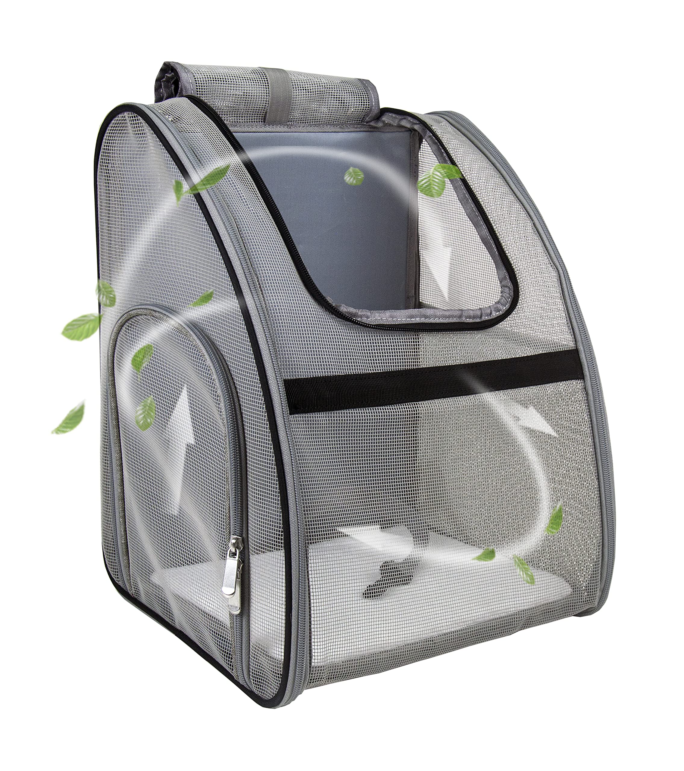 NextFri Pet Carrier Backpack, Ventilated and Breathable for Cats Dogs, Collapsible Designed for Travel, Hiking & Outdoor Use Black
