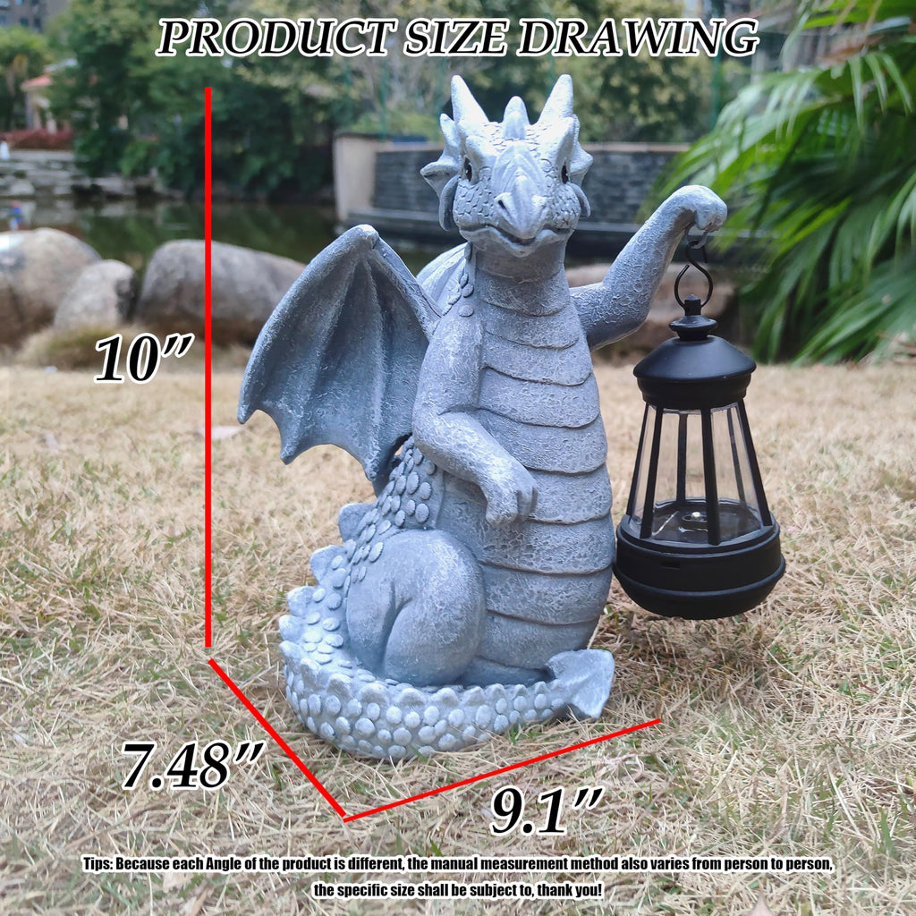 Yardancer Dragon Solar Outdoor Garden Statue - Dragon Outdoor Figurie Lights - Yard Decorative Outdoor Statue Suitable for Patio, Balcony, Patio Decoration - Specially Customized Gift for Mom