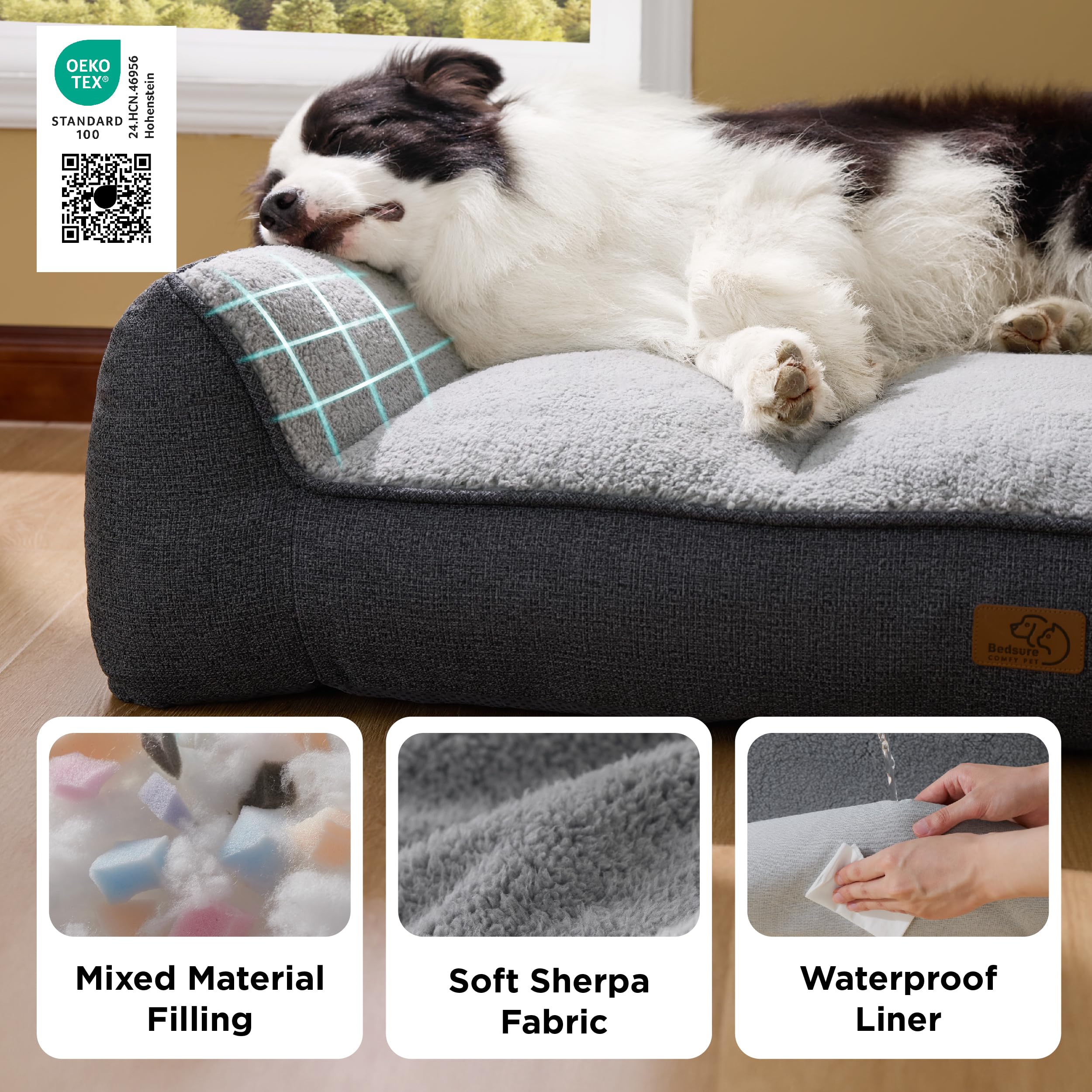 Bedsure SupportMax™ Extra Thick Orthopedic Dog Beds Large Sized Dog