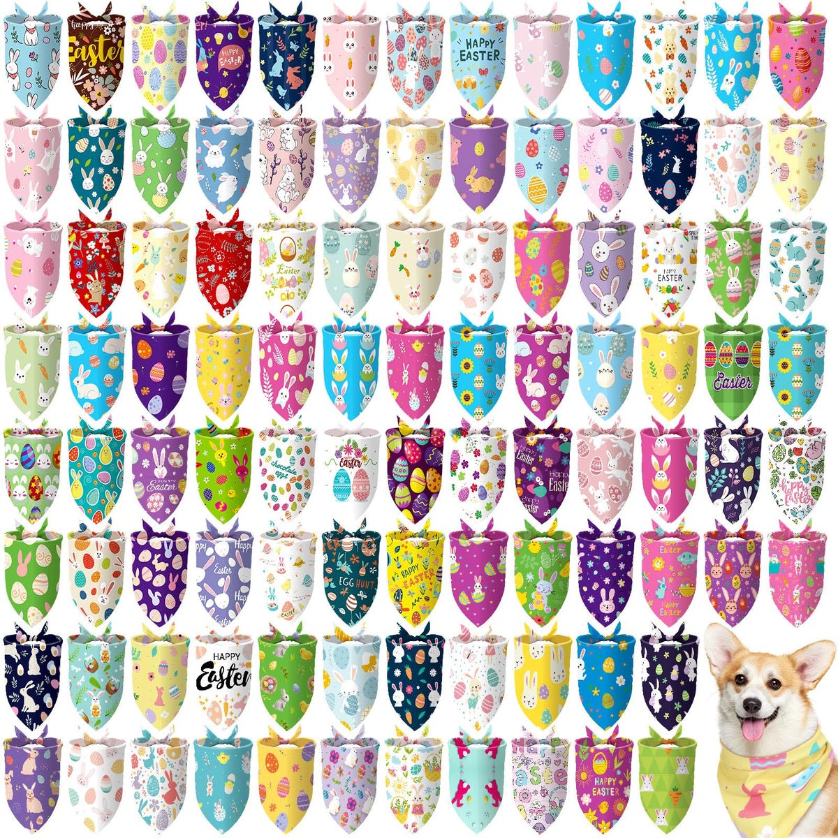 Huhumy 100 Pcs Christmas Dog Bandanas Bulk Christmas Bandanas for Dogs