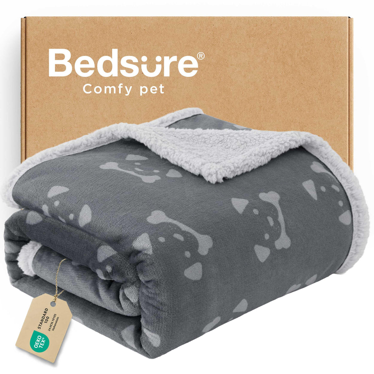 Bedsure Waterproof Blanket for Bed Soft Sherpa Fleece Throw,King 108"x86"